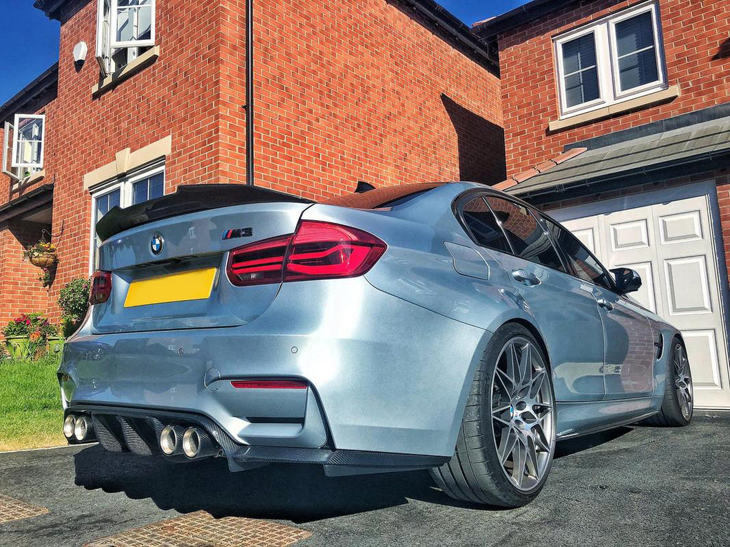 BMW M3 M4 F80 F82 F83 M Performance Carbon Rear Bumper Diffuser 3 Pieces Kit - 2MTechnics