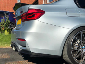 BMW M3 M4 F80 F82 F83 M Performance Carbon Rear Bumper Diffuser 3 Pieces Kit - 2MTechnics
