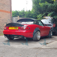 Load image into Gallery viewer, Black gelcoat finish Mazda MX-5 NB NA wide style side skirts - side view