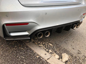 BMW M3 M4 F80 F82 F83 M Performance Carbon Rear Bumper Diffuser 3 Pieces Kit - 2MTechnics
