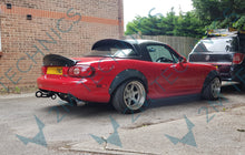 Load image into Gallery viewer, Black gelcoat finish Mazda MX-5 NB NA wide style side skirts - side view